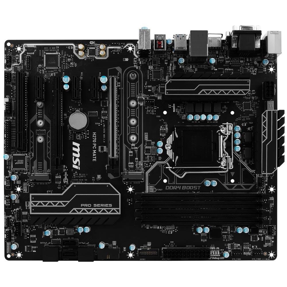 Imagem 3 de 7 do produto Placa-Mãe MSI p/ Intel LGA 1151 ATX H270 PC MATE DDR4