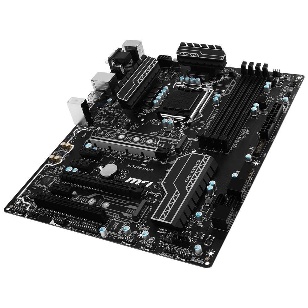 Imagem 2 de 7 do produto Placa-Mãe MSI p/ Intel LGA 1151 ATX H270 PC MATE DDR4