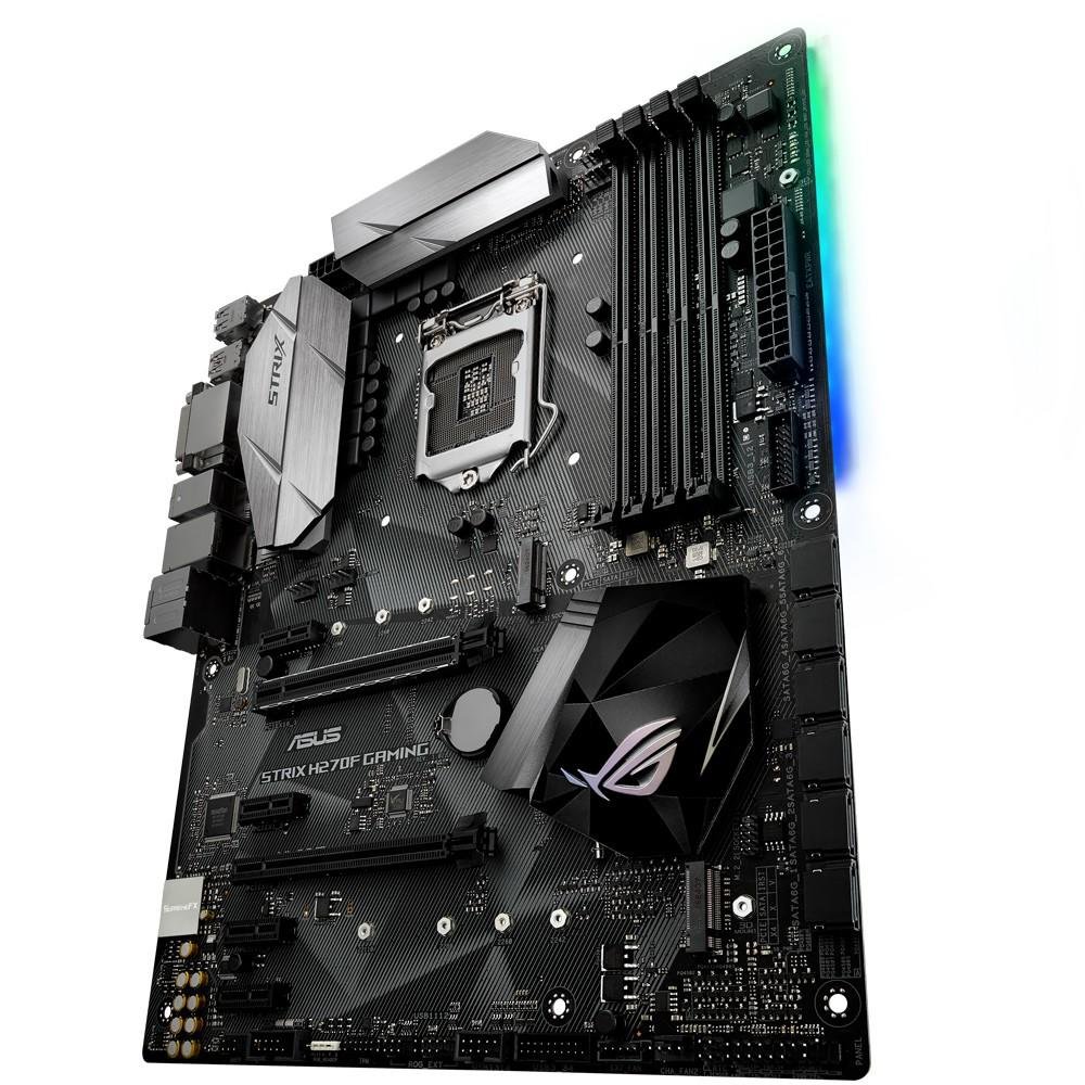 Placa-Mãe ASUS p/ Intel LGA 1151 ATX ROG STRIX H270F GAMING, DDR4, Aura Sync, Áudio Gamer, Rede Intel, USB 3.1 Tipo A e C, CFX, DVI/HDMI/DP Placa-Mãe ASUS p/ Intel LGA 1151 ATX ROG STRIX H270F GAMING, DDR4, Aura Sync, Áudio Gamer, Rede Intel, USB 3.1 Tipo A e C, CFX, DVI/HDMI/DP
