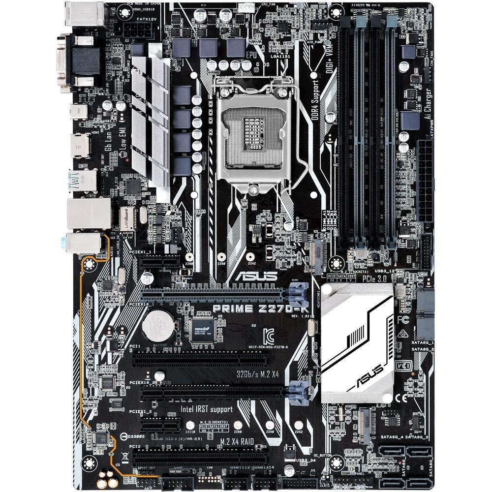 Imagem 5 de 5 do produto Placa-Mãe ASUS p/ Intel LGA 1151 ATX PRIME Z270-K 4X DDR4, USB Tipo C, CFX, 2-M.2, 5X Protection 3, Digi+ VRM, Safe Slot, VGA/DVI/HDMI