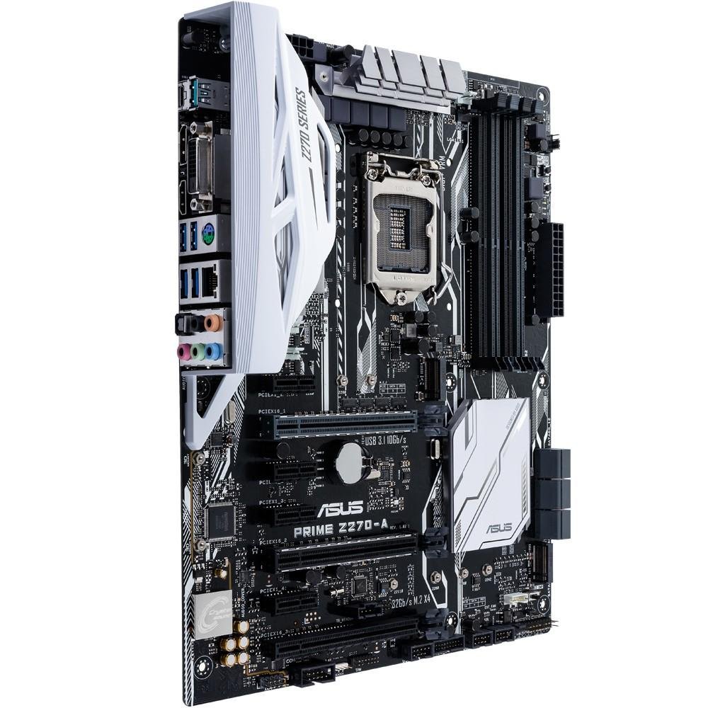 Placa-Mãe ASUS p/ Intel LGA 1151 ATX PRIME Z270-A 4 X DDR4, 2-M.2, Rede Intel, ThunderboltEX ,Áudio DTS, Aura Sync, SLI/CFX,DVI/HDMI/DP