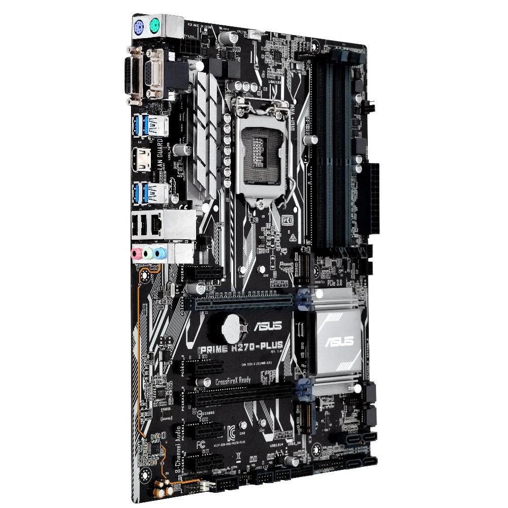 Imagem 3 de 4 do produto Placa-Mãe ASUS p/ Intel LGA 1151 ATX PRIME H270-PLUS, 4x DDR4, 2-M.2, Safe Slot, Áudio Gamer ,LED, SUB 3.0 Frontal, CFX, VGA/DVI/HDMI