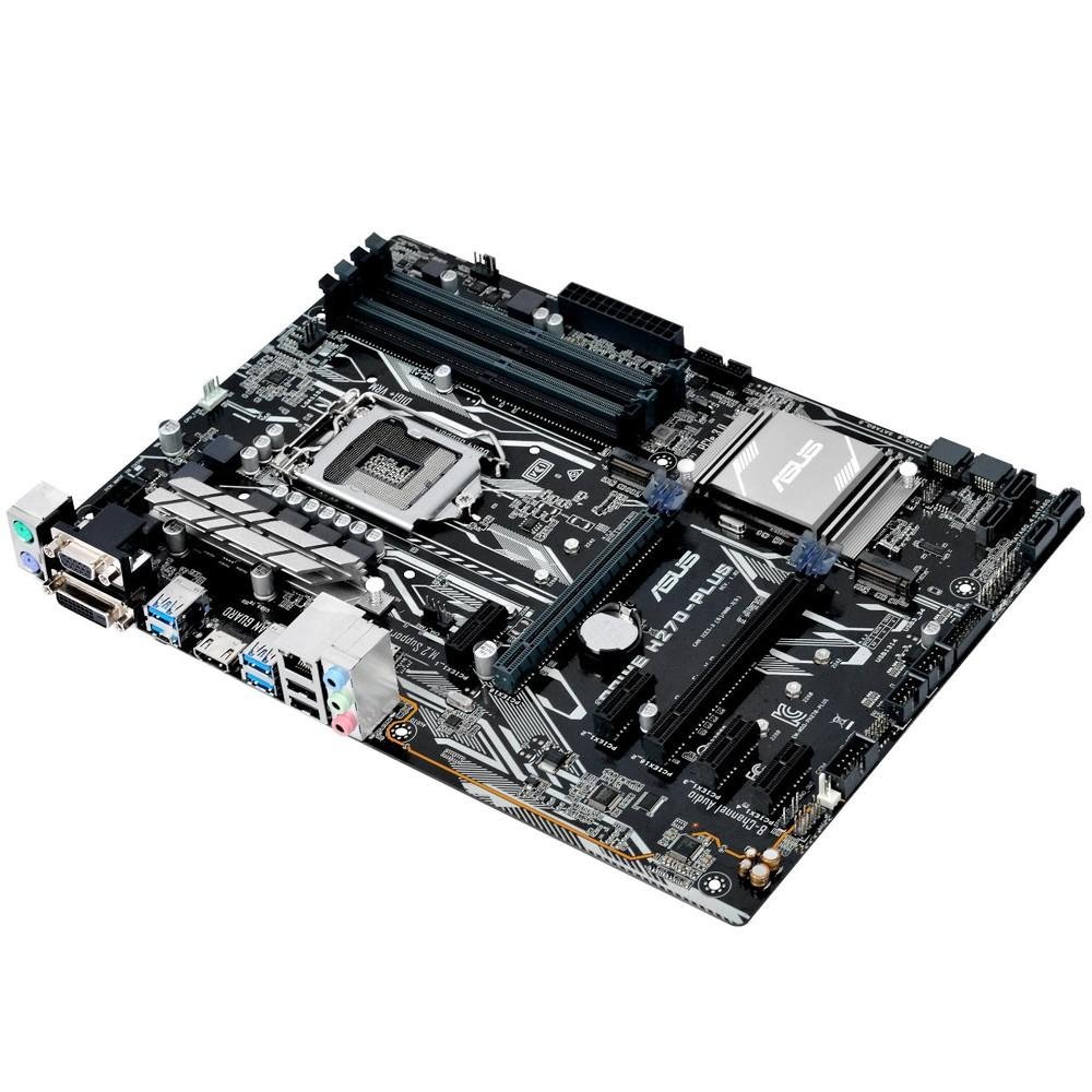 Imagem 2 de 4 do produto Placa-Mãe ASUS p/ Intel LGA 1151 ATX PRIME H270-PLUS, 4x DDR4, 2-M.2, Safe Slot, Áudio Gamer ,LED, SUB 3.0 Frontal, CFX, VGA/DVI/HDMI