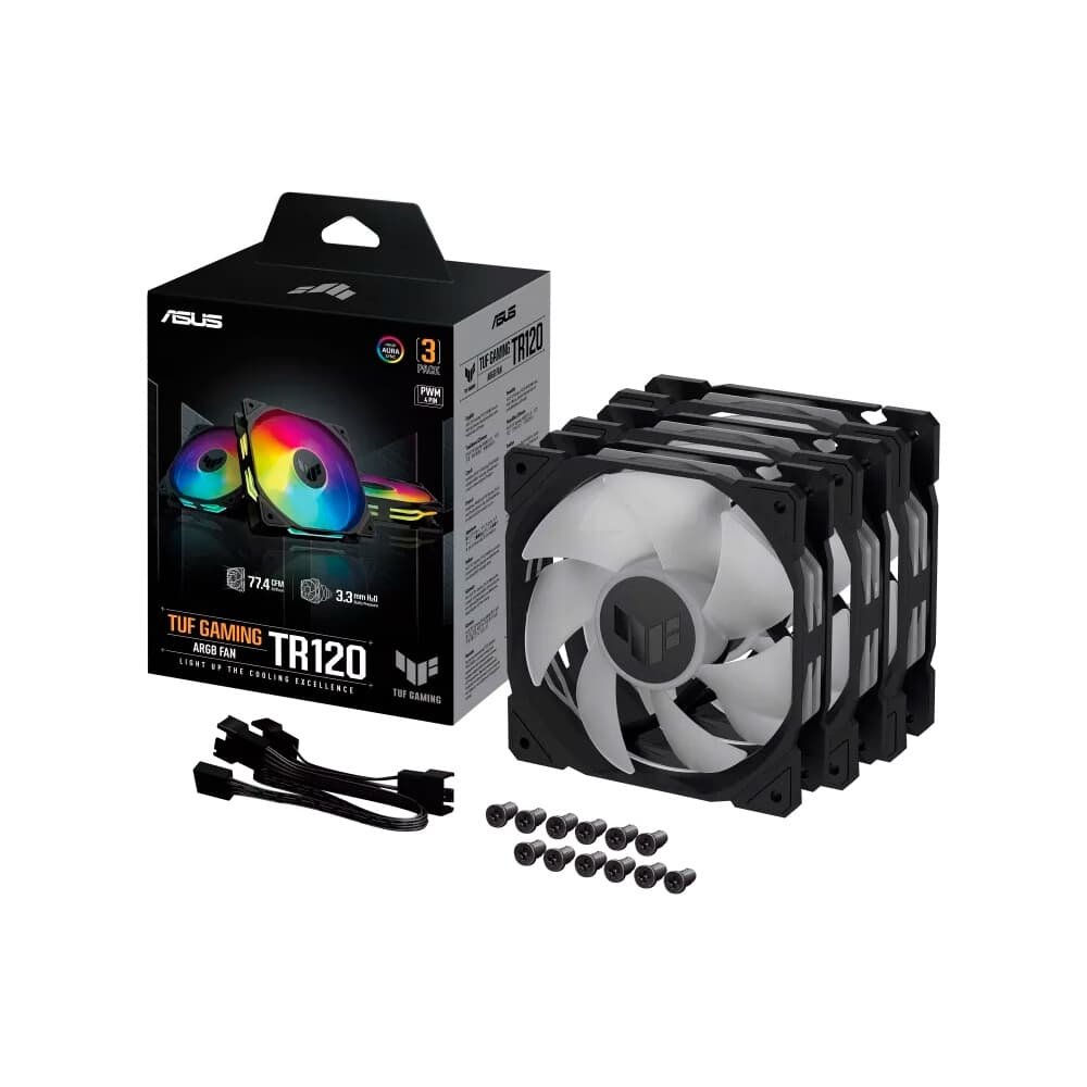 Kit com 3 Ventoinha Asus TUF Gaming TR120 Reverse , 120mm, ARGB, Preto - 90DA00D0-B00020 - view 15