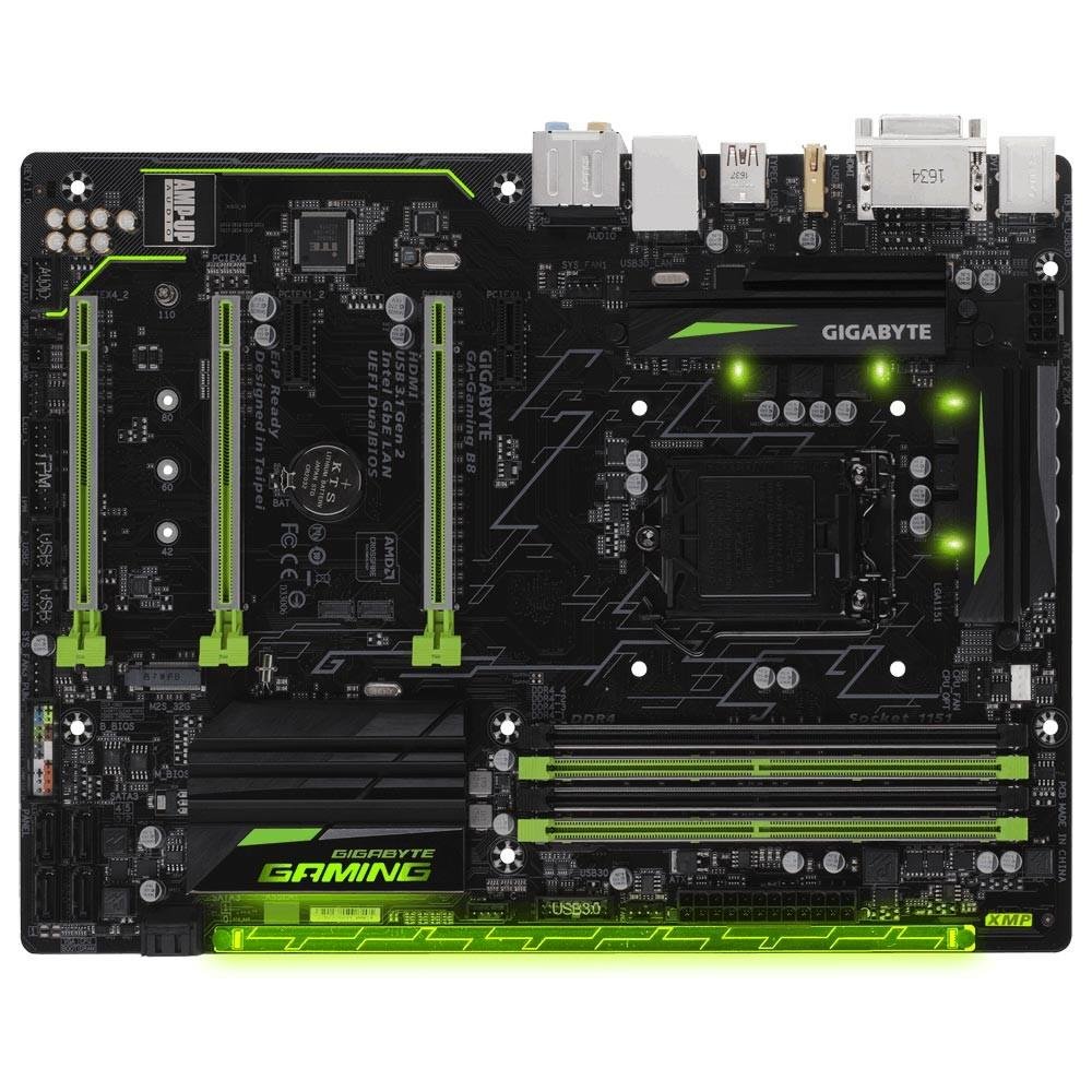 Placa-Mãe GIGABYTE p/ Intel LGA 1151 GA-GAMING B8, B250, DDR4