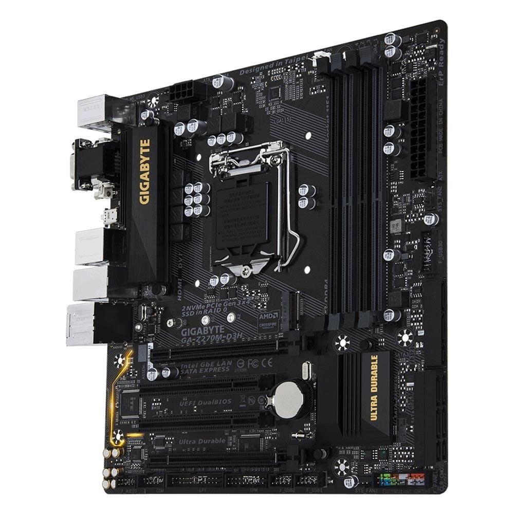 Placa-Mãe GIGABYTE p/ Intel LGA 1151 mATX GA-Z270M-D3H DDR4