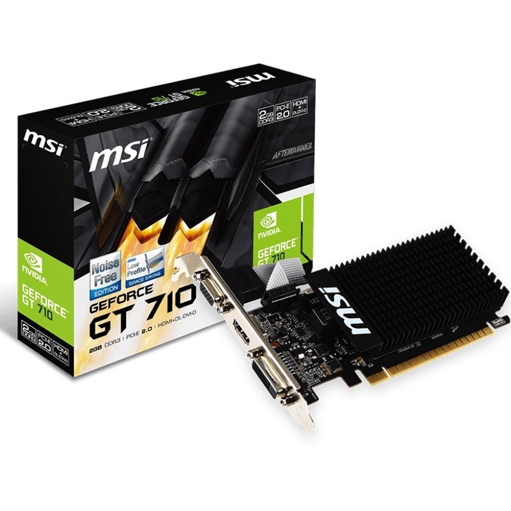 Placa de Vídeo MSI NVIDIA GeForce GT 710 2GD3H LP 2GB, DDR3 Placa de Vídeo MSI NVIDIA GeForce GT 710 2GD3H LP 2GB, DDR3