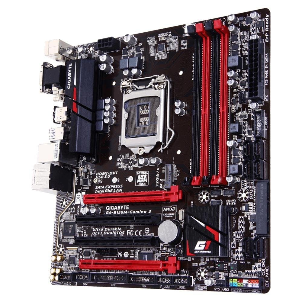 Placa-Mãe Gigabyte GA-B150M-Gaming 3, Intel LGA 1151, mATX, DDR4, Preto - GA-B150M-GAMING 3 Placa-Mãe Gigabyte GA-B150M-Gaming 3, Intel LGA 1151, mATX, DDR4, Preto - GA-B150M-GAMING 3