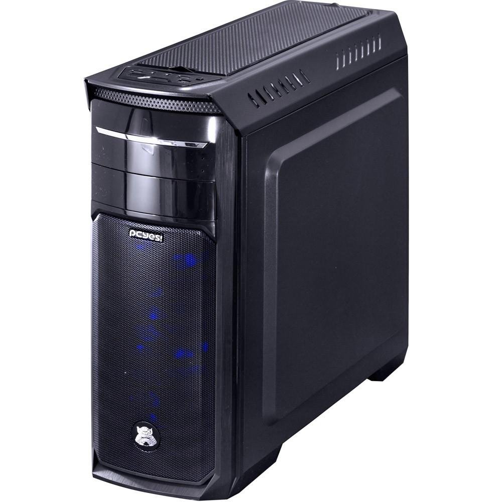 Imagem 4 de 8 do produto Gabinete Gamer PCYES mid-tower Samurai com 3 fans LED Azul Lateral em acrílico Transparente – SAMPTOAZ3FCAT