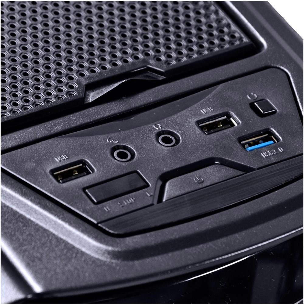 Imagem 7 de 8 do produto Gabinete Gamer PCYES mid-tower Samurai com 3 fans LED Azul Lateral em acrílico Transparente – SAMPTOAZ3FCAT
