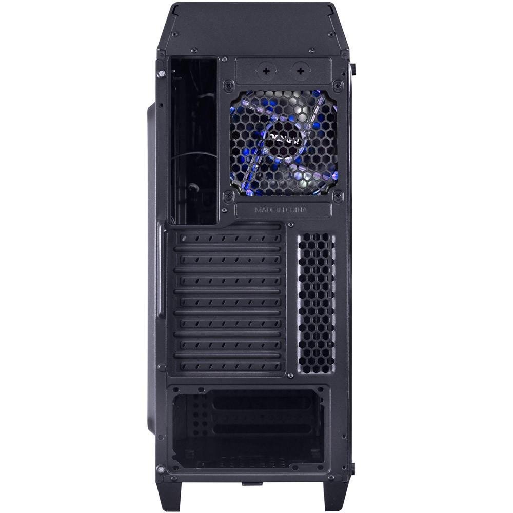 Imagem 8 de 8 do produto Gabinete Gamer PCYES mid-tower Samurai com 3 fans LED Azul Lateral em acrílico Transparente – SAMPTOAZ3FCAT