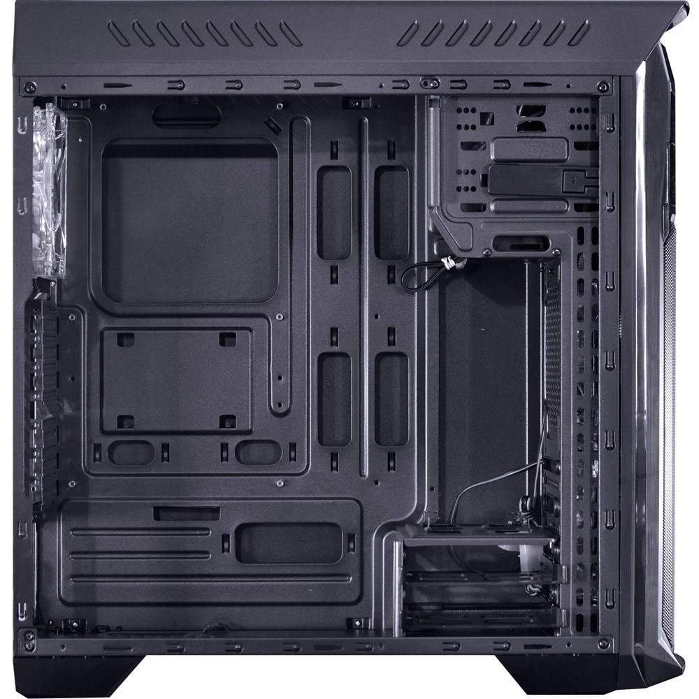 Imagem 7 de 7 do produto Gabinete Gamer PCYES mid-tower Samurai com 3 fans LED Vermelho Lateral em acrílico Transparente – SAMPTOVM3FCAT