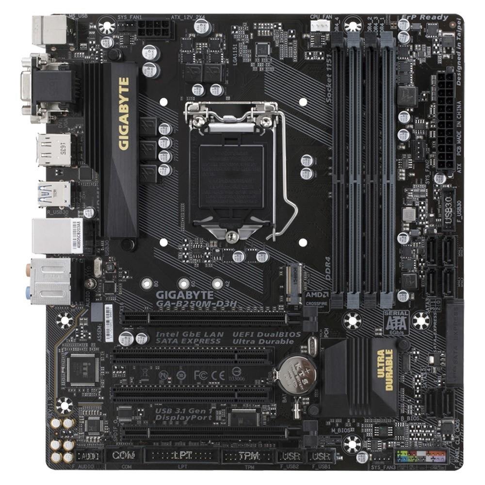 Placa-Mãe GIGABYTE p/ Intel LGA 1151 mATX GA-B250M-D3H DDR4