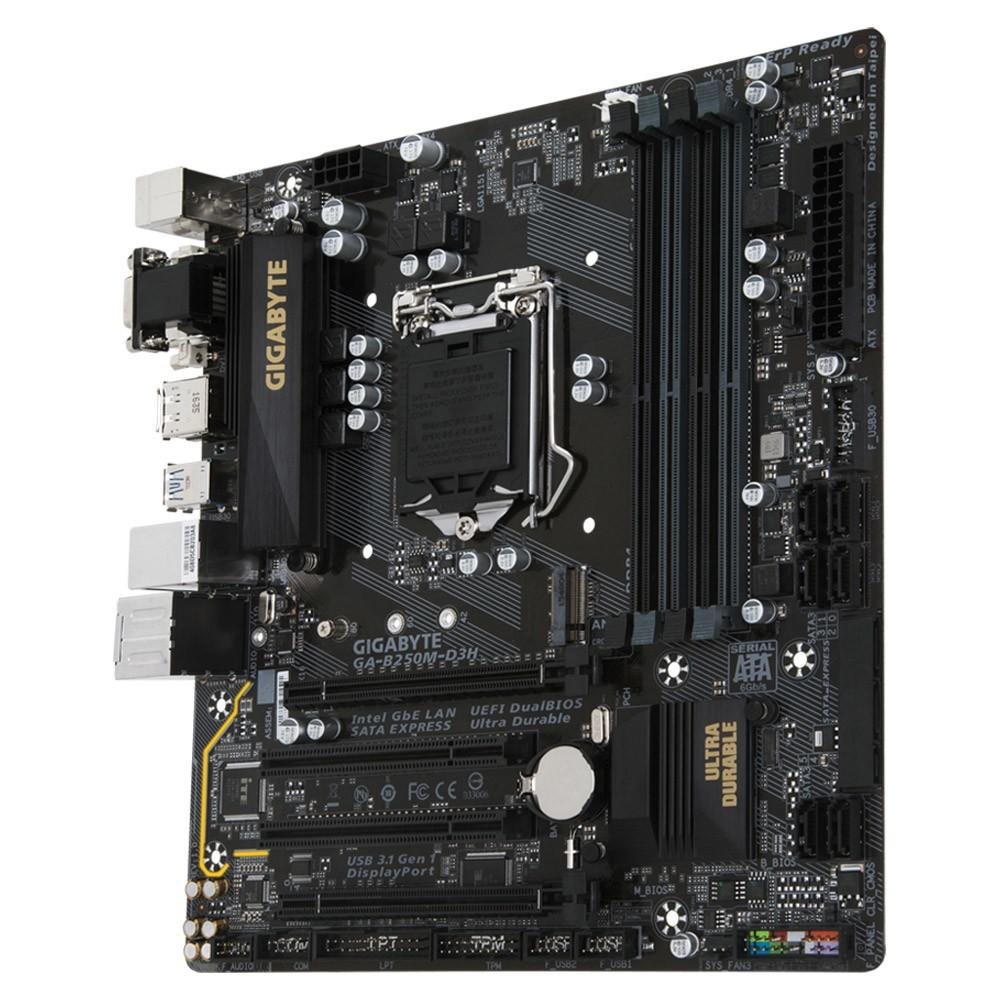 Placa-Mãe GIGABYTE p/ Intel LGA 1151 mATX GA-B250M-D3H DDR4