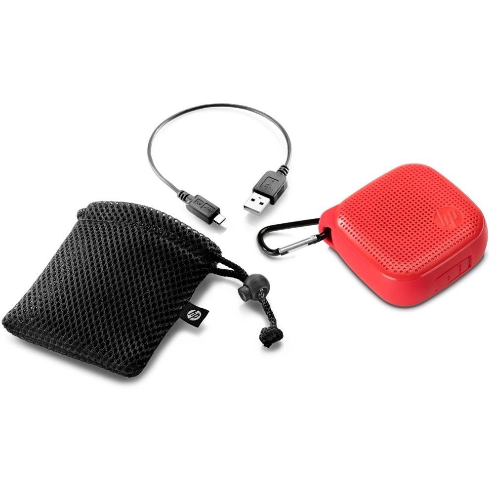 Caixa de Som Bluetooth HP, 3W RMS, Entrada USB, Alcance 10m, Resistente a água, Vermelho - S300