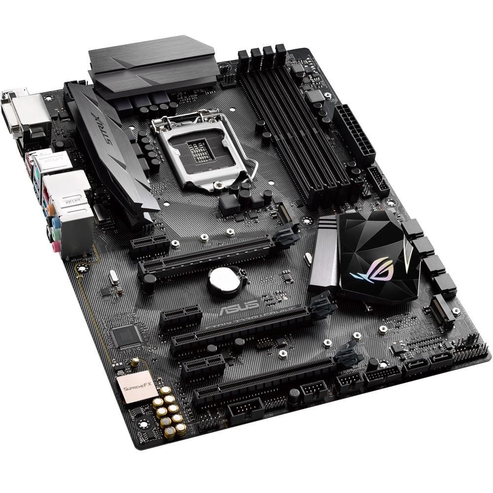 Placa-Mãe ASUS p/ Intel LGA 1151 ATX STRIX Z270H GAMING 4 x DDR4,SLI/CrossFireX, Digi + VRM,1x DVI, 1x HDMI, SupremeFX Shielding,6x SATA 6Gb Placa-Mãe ASUS p/ Intel LGA 1151 ATX STRIX Z270H GAMING 4 x DDR4,SLI/CrossFireX, Digi + VRM,1x DVI, 1x HDMI, SupremeFX Shielding,6x SATA 6Gb