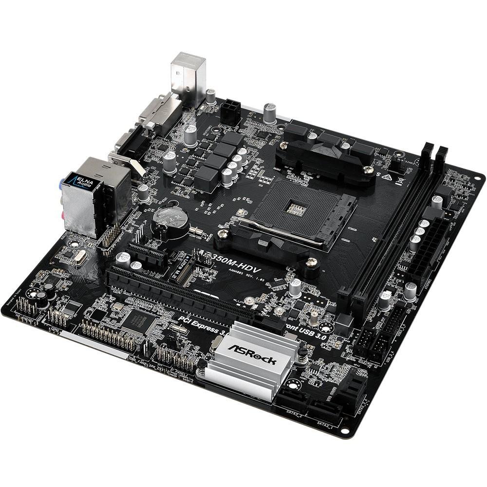 Placa-Mãe ASRock AB350M-HDV, AMD AM4, mATX, DDR4 Placa-Mãe ASRock AB350M-HDV, AMD AM4, mATX, DDR4