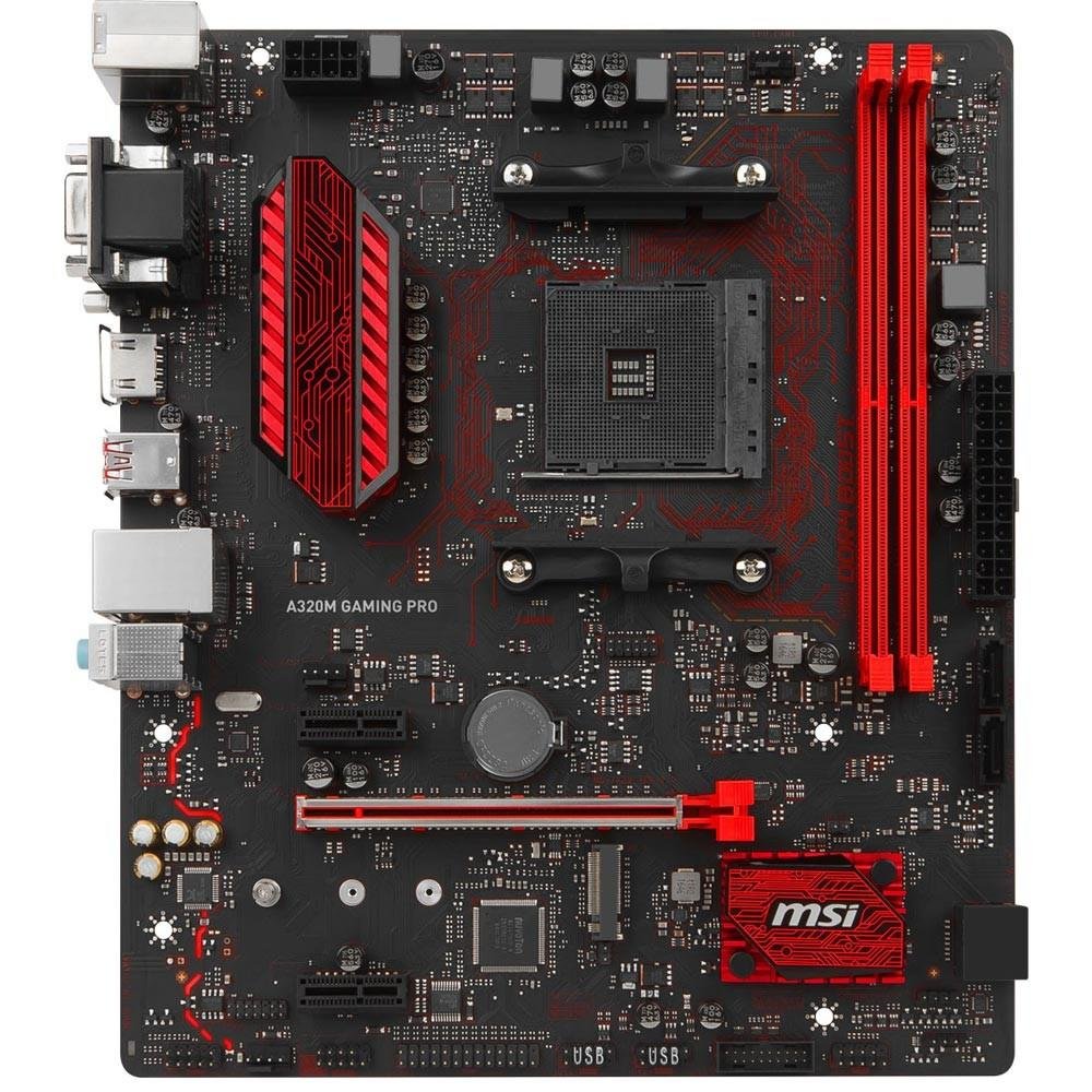 Placa-Mãe MSI p/ AMD AM4 mATX A320M GAMING PRO DDR4