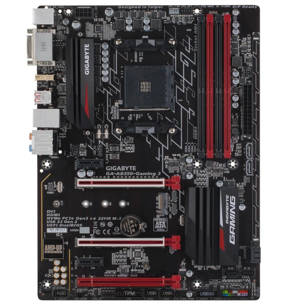 Imagem 3 de 6 do produto Placa-Mãe GIGABYTE p/ AMD AM4 ATX GA-AB350-GAMING 3 DDR4
