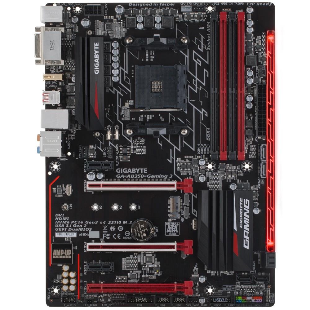 Imagem 4 de 6 do produto Placa-Mãe GIGABYTE p/ AMD AM4 ATX GA-AB350-GAMING 3 DDR4