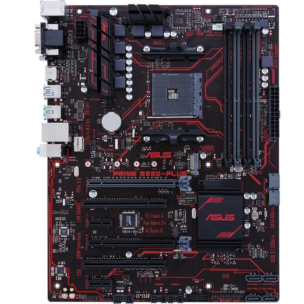 Placa-Mãe Asus Prime B350-Plus, AMD AM4, ATX, DDR4