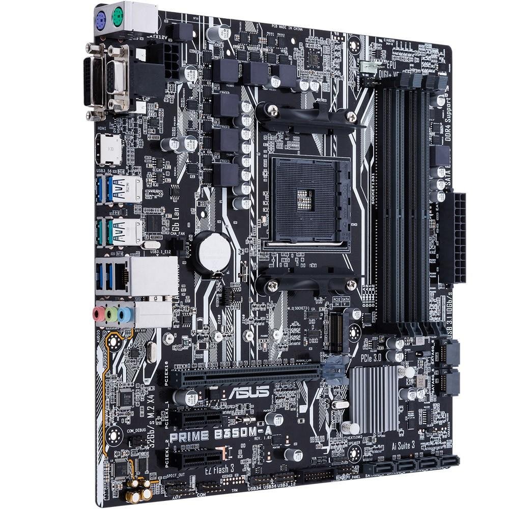 Placa-Mãe Asus Prime B350M-A, AMD AM4, ATX, DDR4 Placa-Mãe Asus Prime B350M-A, AMD AM4, ATX, DDR4