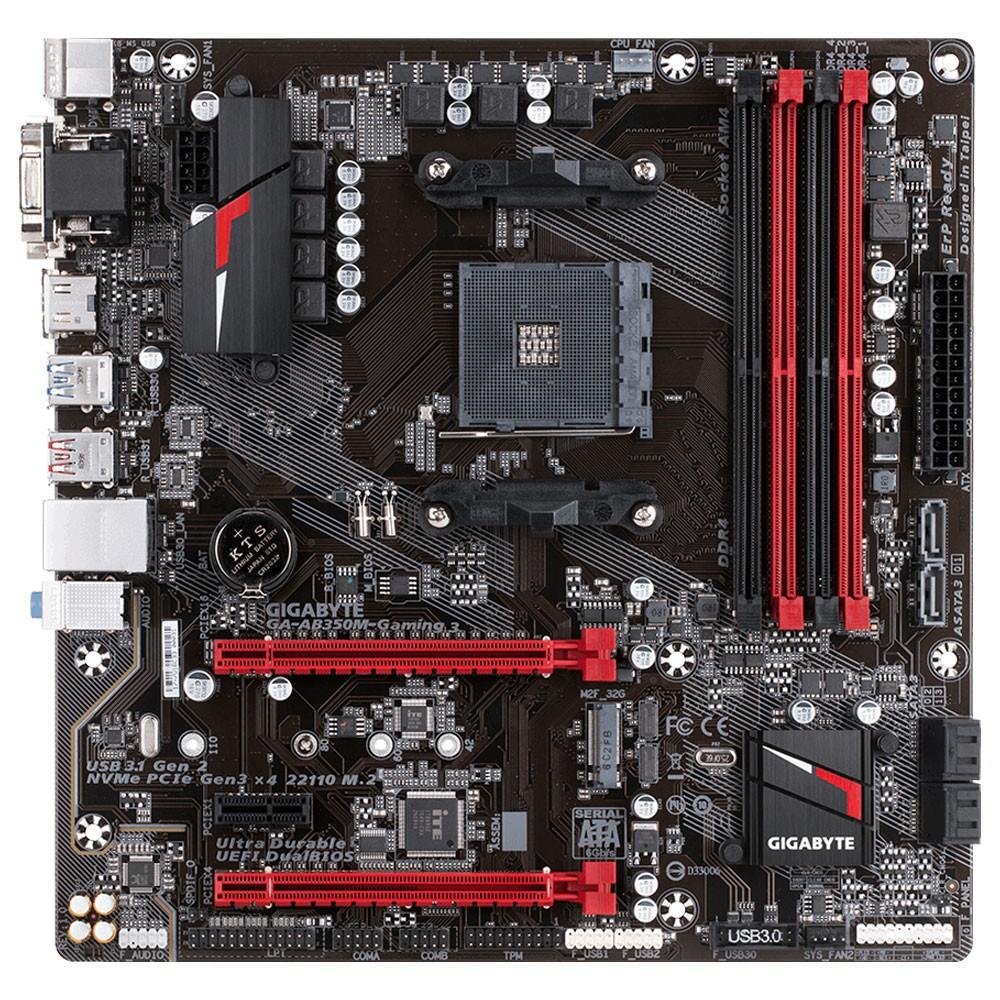 Placa-Mãe Gigabyte GA-AB350M Gaming 3, AMD AM4, mATX, DDR4, Preto - GA-AB350M-GAMING 3