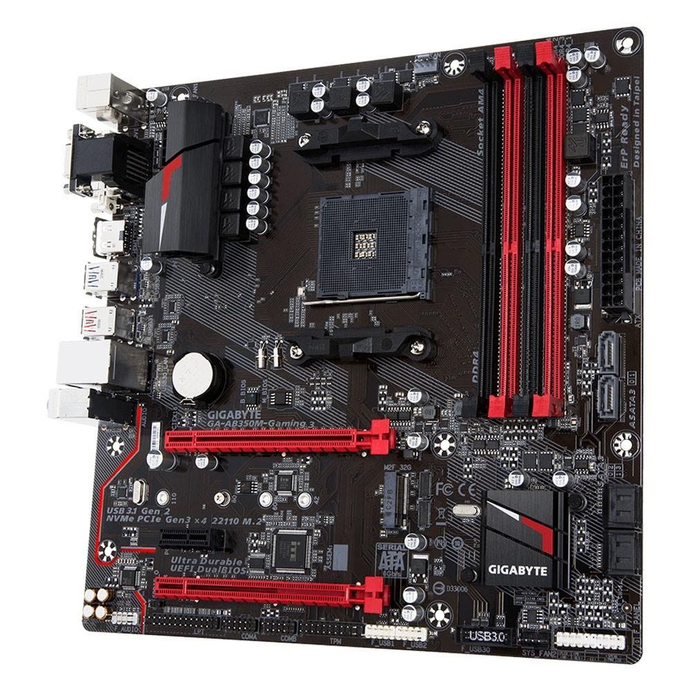 Placa-Mãe Gigabyte GA-AB350M Gaming 3, AMD AM4, mATX, DDR4, Preto - GA-AB350M-GAMING 3