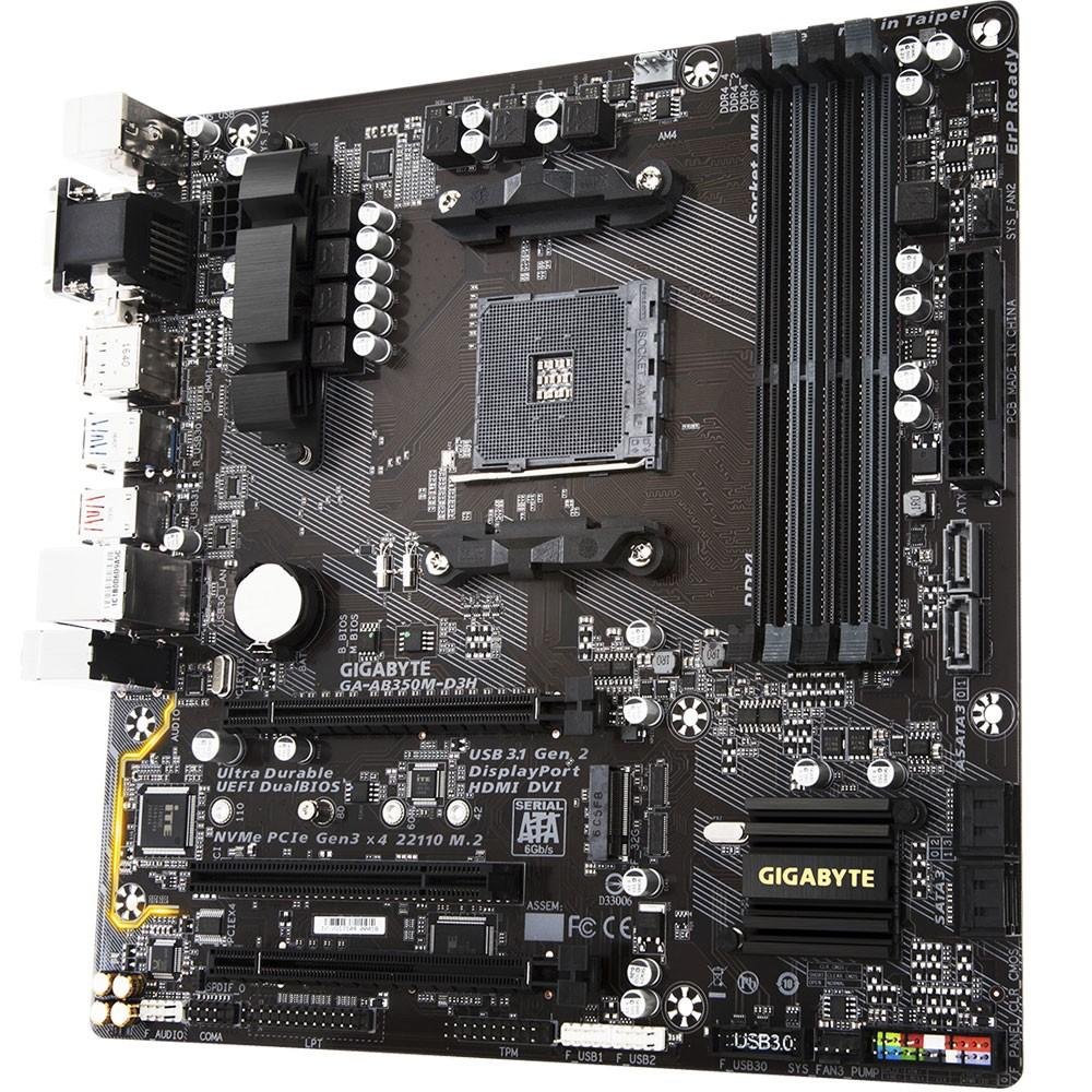 Placa-Mãe Gigabyte GA-AB350M-D3H, AMD AM4, mATX, DDR4