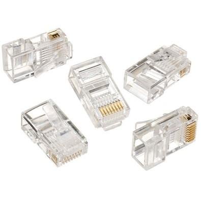 Conector utilizado para montagem dos cabos de rede, localizado em suas extremidades.