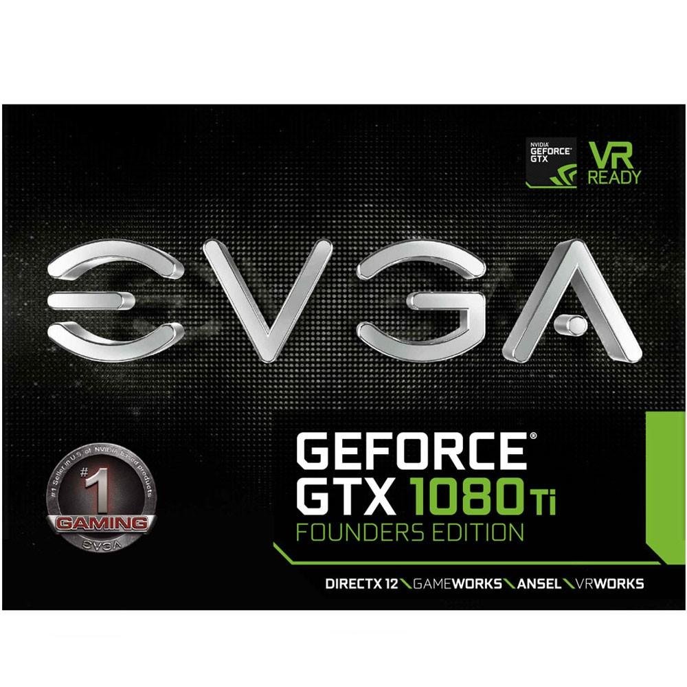 Placa de Vídeo VGA NVIDIA EVGA GEFORCE GTX 1080 TI Founders Edition 11GB GDDR5X 11G-P4-6390-KR