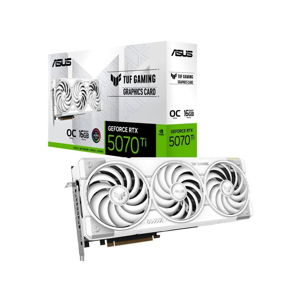 新品 ASUS TUF RTX 5070Ti O16G WHITE GAMING Placa de Vídeo ASUS RTX 5070 Ti White | KaBuM!