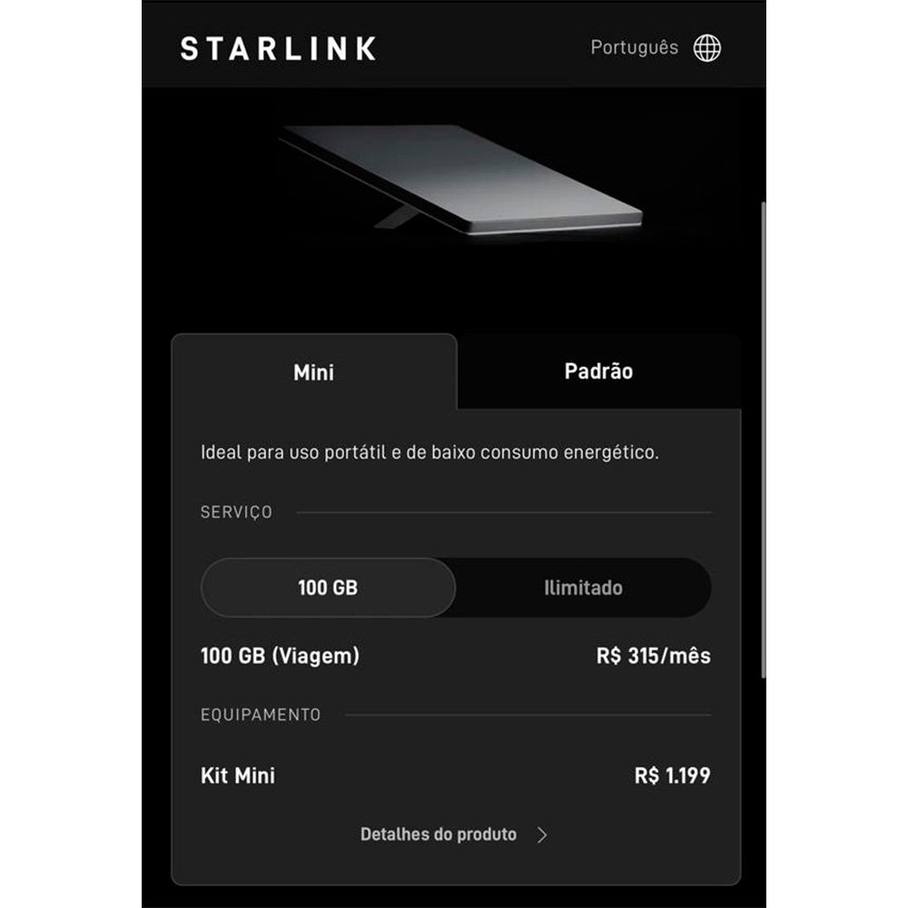 Kit Starlink MINI Internet via satélite | KaBuM!