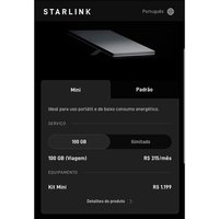 Kit Starlink MINI Internet via satélite, Dual Band 3 x 3 MU-MIMO, WiFi 5, WPA2, Ethernet LAN, Plugue Starlink, Branco - 2535008BR