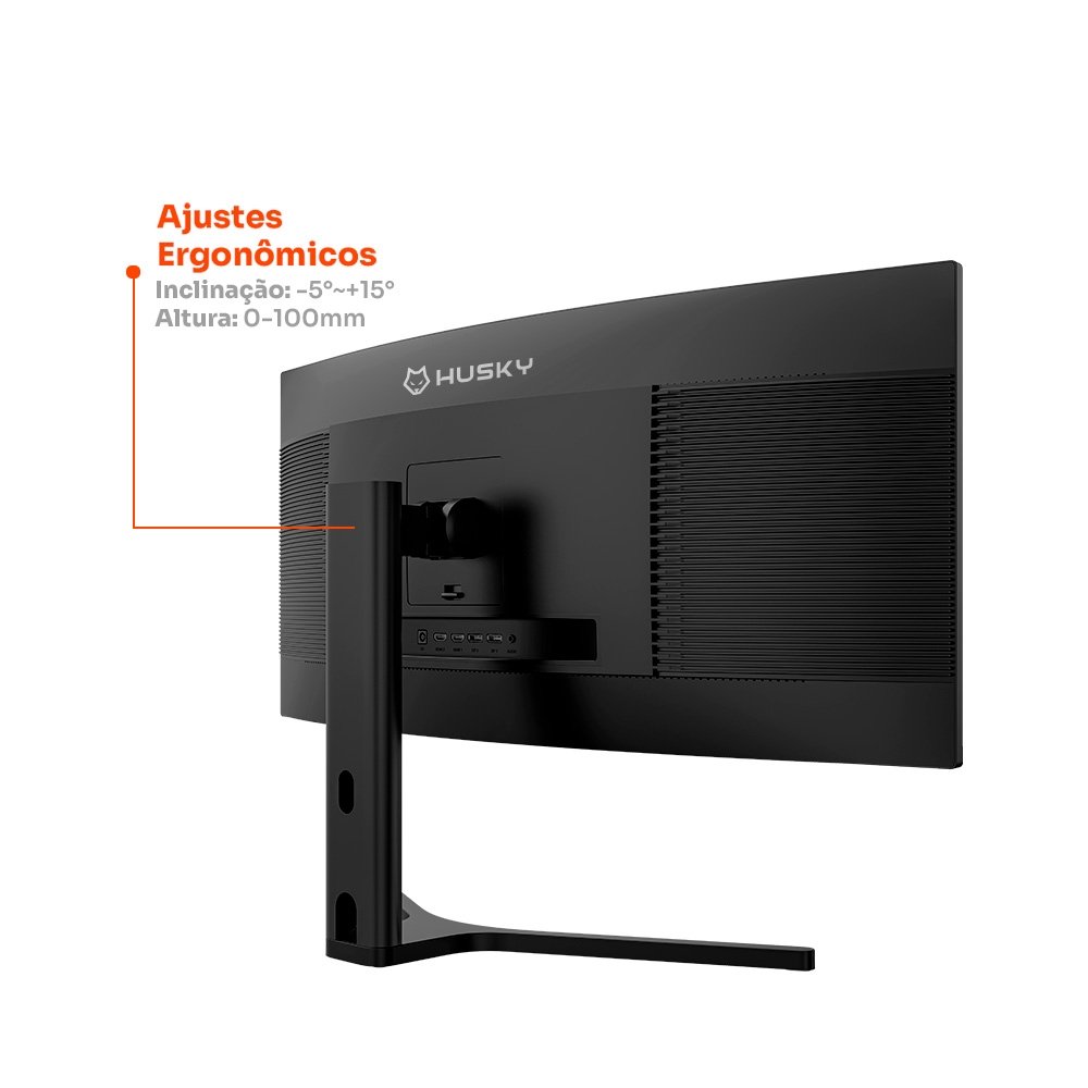 "Monitor Gamer Curvo Husky Boreal 34"", WQHD, Ultrawide, 200Hz, 1ms, Adaptive Sync, DisplayPort e HDMI, HDR - HMG00234PT" - view 3