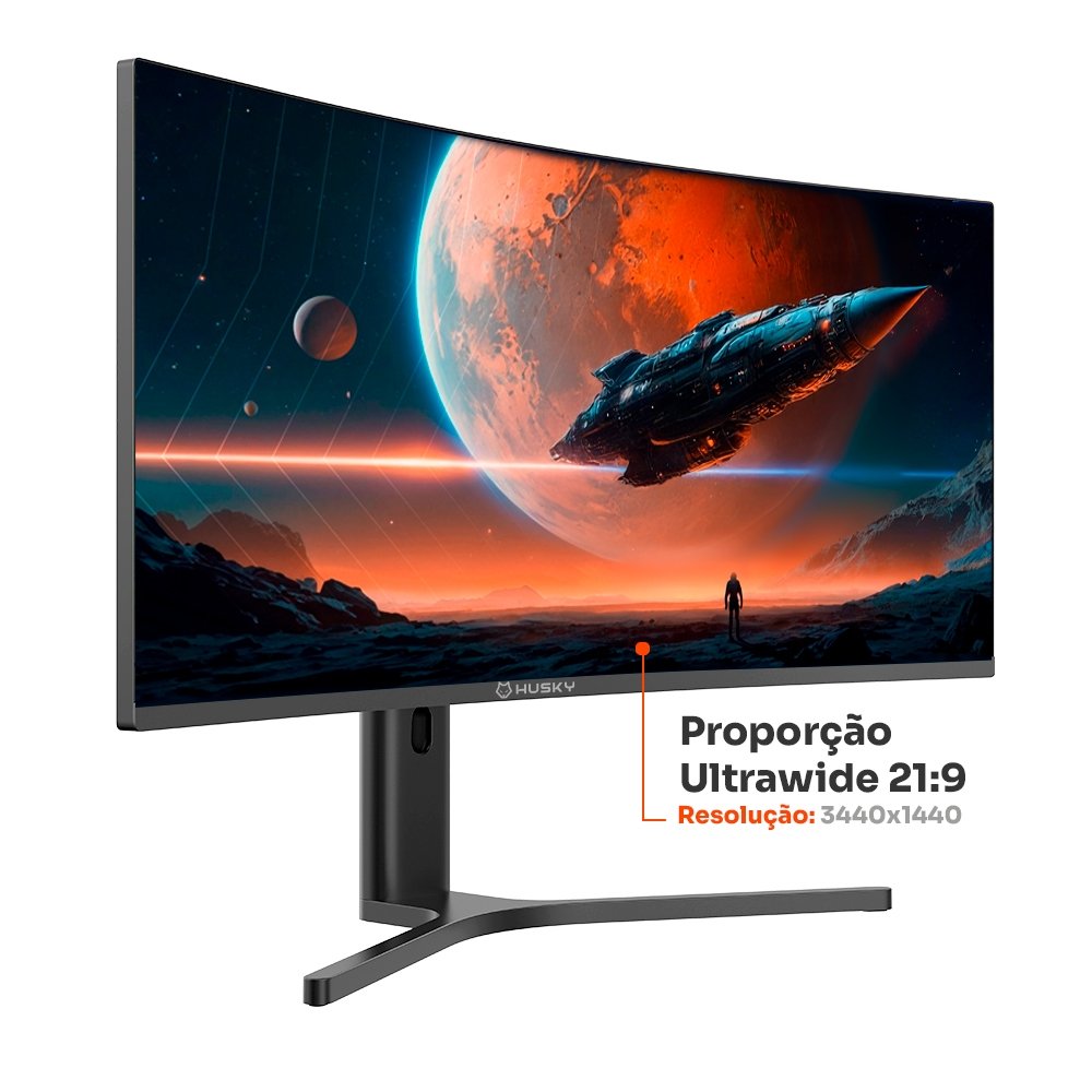 Monitor Gamer Curvo Balão.info Boreal 34, WQHD, Ultrawide, 200Hz, 1ms, Adaptive Sync, DisplayPort e HDMI, HDR - HMG00234PT - view 4