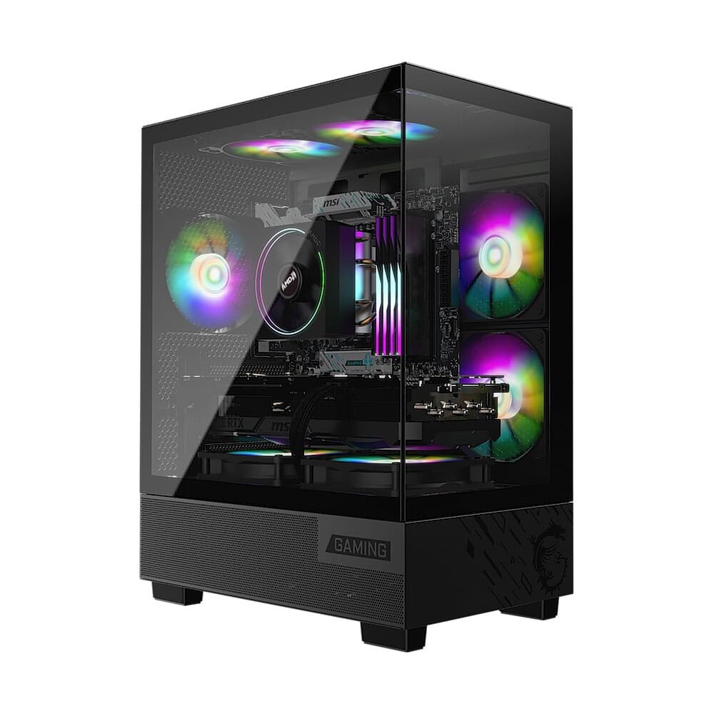 Gabinete Gamer MSI PAG Pano M110A, Mini Tower, Lateral em Vidro, 3x FANs ARGB, M-ATX,Mini ITX, Preto - PANOM100A - view 3