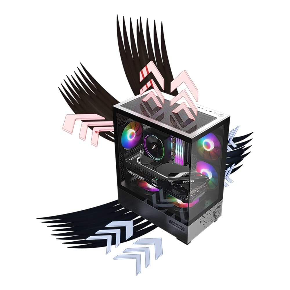 Gabinete Gamer MSI PAG Pano M110A, Mini Tower, Lateral em Vidro, 3x FANs ARGB, M-ATX,Mini ITX, Preto - PANOM100A - view 12