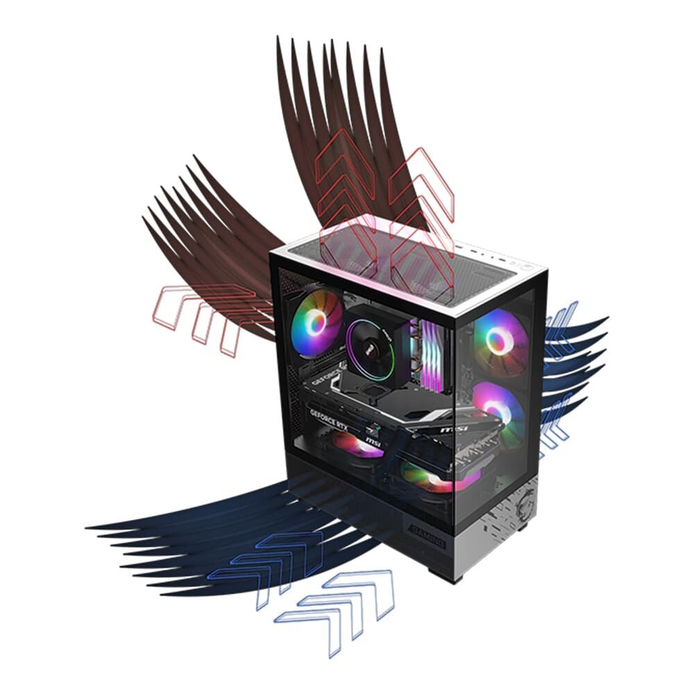 Gabinete Gamer MSI PAG Pano M110A, Mini Tower, Lateral em Vidro, 3x FANs ARGB, M-ATX,Mini ITX, Preto - PANOM100A - view 13