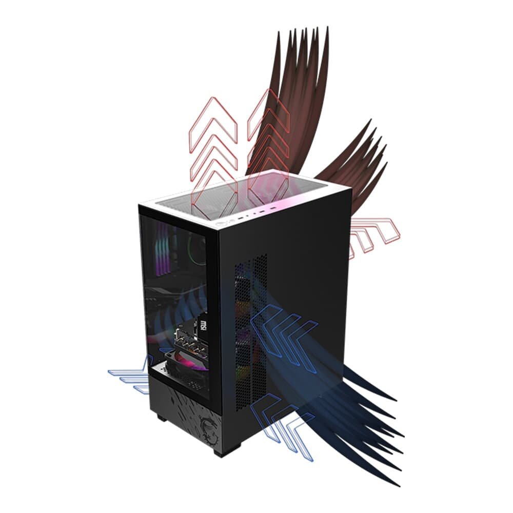 Gabinete Gamer MSI PAG Pano M110A, Mini Tower, Lateral em Vidro, 3x FANs ARGB, M-ATX,Mini ITX, Preto - PANOM100A - view 14