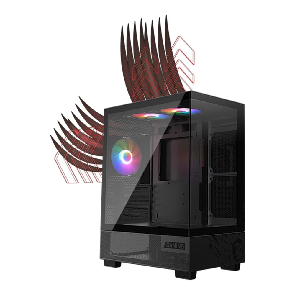 Gabinete Gamer MSI PAG Pano M110A, Mini Tower, Lateral em Vidro, 3x FANs ARGB, M-ATX,Mini ITX, Preto - PANOM100A - view 16