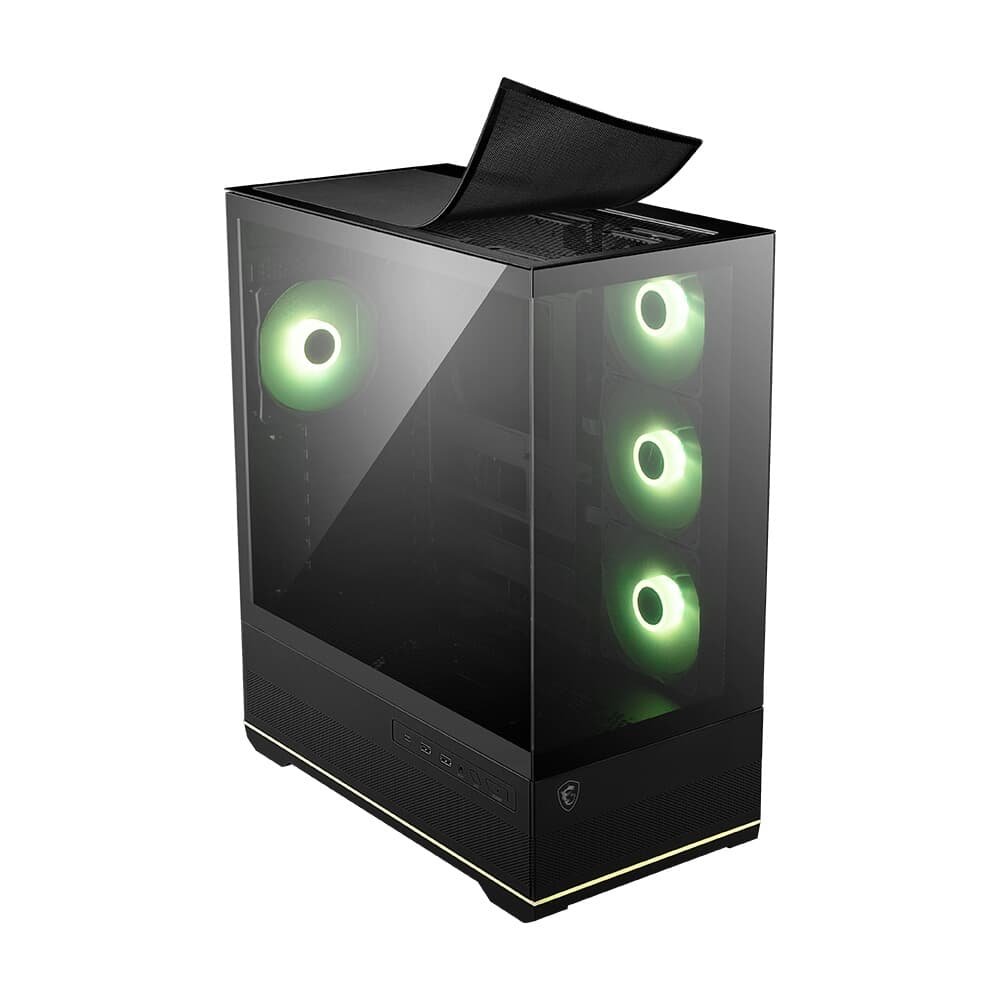 Gabinete Gamer MSI MAG Pano 110R PZ, Mid Tower, Lateral em Vidro, 4x FANs ARGB, M-ATX, Preto - PANO110RPZ - view 7