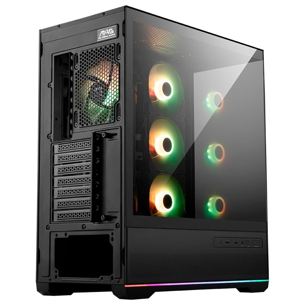 Gabinete Gamer MSI MAG Pano 110R PZ, Mid Tower, Lateral em Vidro, 4x FANs ARGB, M-ATX, Preto - PANO110RPZ - view 4
