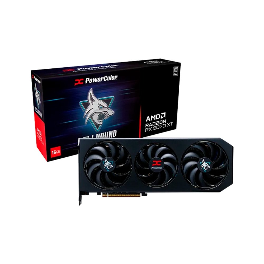 Placa de Vídeo PowerColor Hellhound AMD Radeon RX 9070 XT 16GB GDDR6 - RX9070XT 16G-L/OC 4