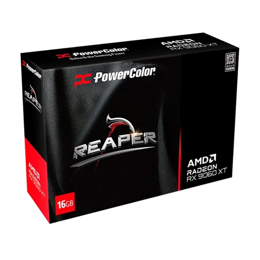 Placa de Vídeo PowerColor RX 9060 XT Reaper AMD Radeon, 16GB, GDDR6, 128bits, OpenGL 4.6, RDNA 4 - RX9060XT 16G-A Placa de Vídeo PowerColor RX 9060 XT Reaper AMD Radeon, 16GB, GDDR6, 128bits, OpenGL 4.6, RDNA 4 - RX9060XT 16G-A