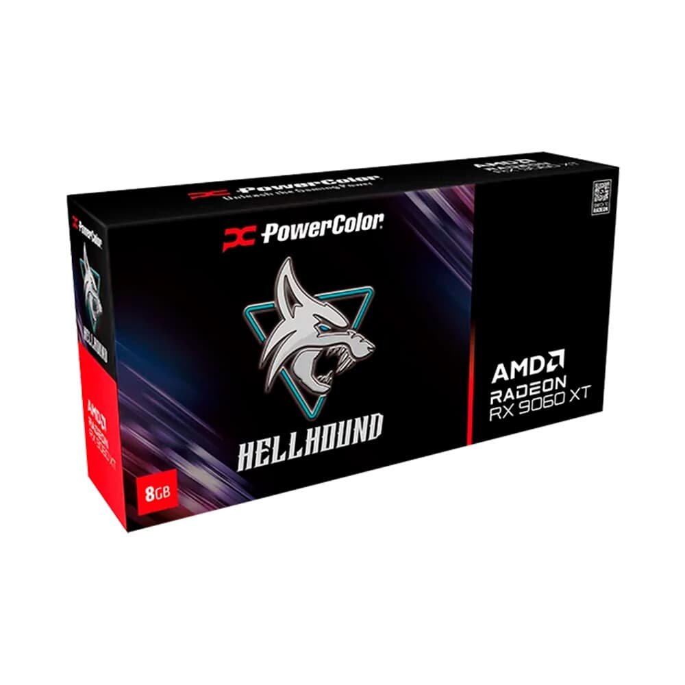 Placa de Vídeo PowerColor RX 9060 XT Hellhound AMD Radeon, 8GB, GDDR6, 128bits, Tripe Fan, OpenGL 4.6 - RX9060XT 8G-L/OC Placa de Vídeo PowerColor RX 9060 XT Hellhound AMD Radeon, 8GB, GDDR6, 128bits, Tripe Fan, OpenGL 4.6 - RX9060XT 8G-L/OC