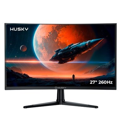 "Monitor Gamer Curvo Husky Boreal 27"", FHD, 260Hz, 1ms, Adaptive Sync, VA, DisplayPort e HDMI, HDR - HMG00627PT"