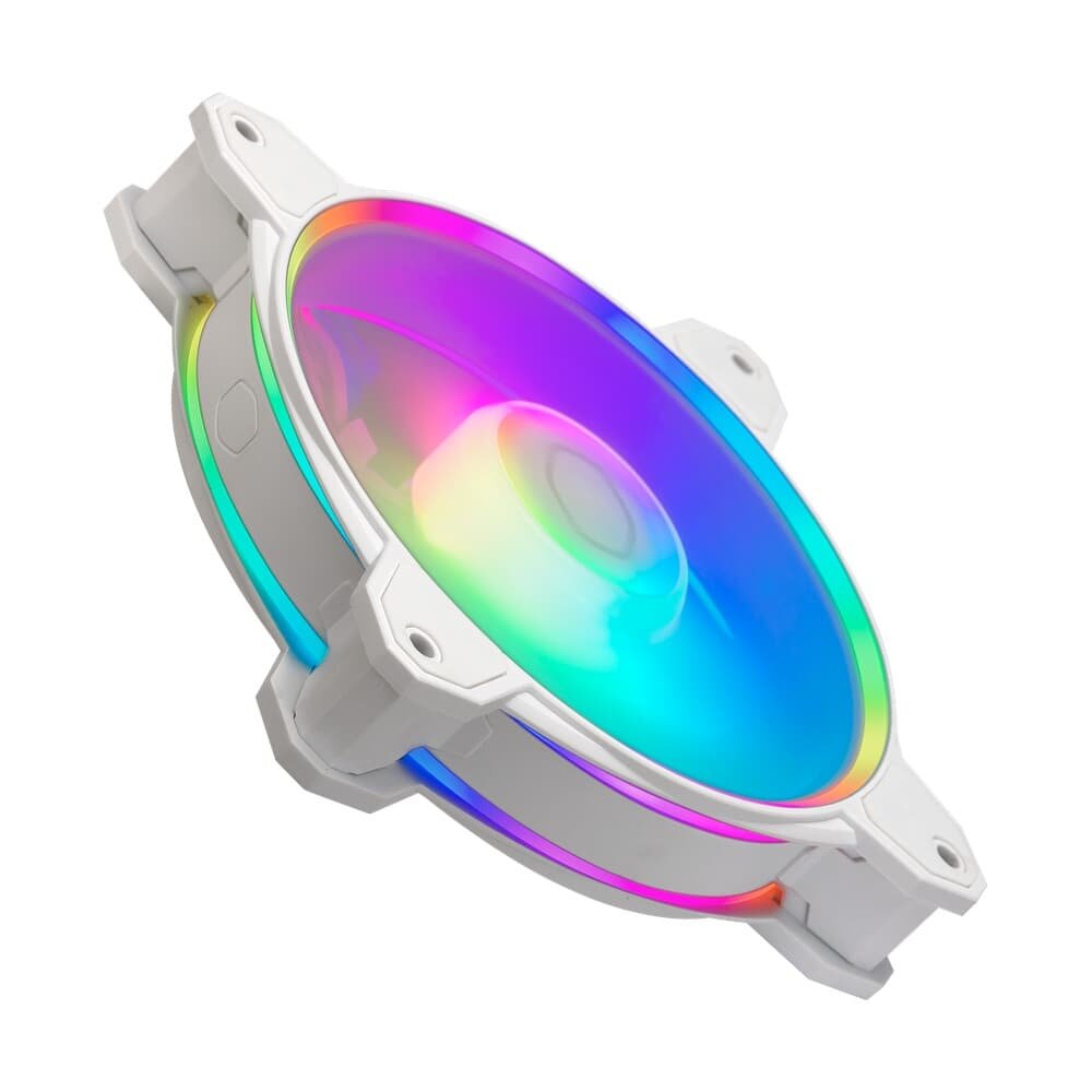 Imagem 2 de 5 do produto Kit Ventoinhas para Gabinete Cooler Master MasterFan MF120 Halo2 3in1, 120mm, Iluminação RGB, Branco - MFL-B2DW-213P2-R2