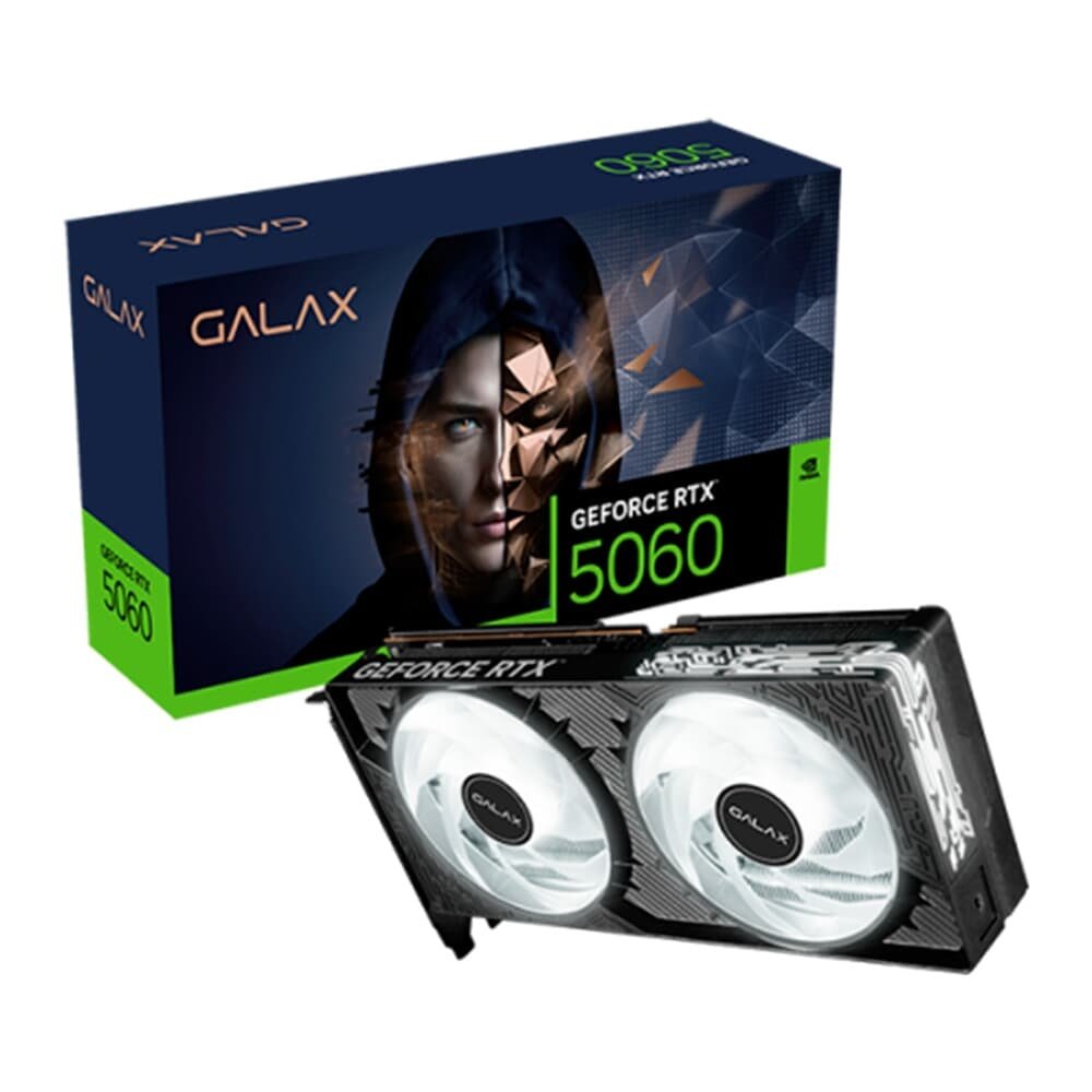 Placa de Vídeo Galax GeForce RTX 5060 1-Click OC NVIDIA GeForce, 8GB, 128bits, GDDR7, G-SYNC, DLSS 4, Launch Edition - 56NSN8MDCPLE