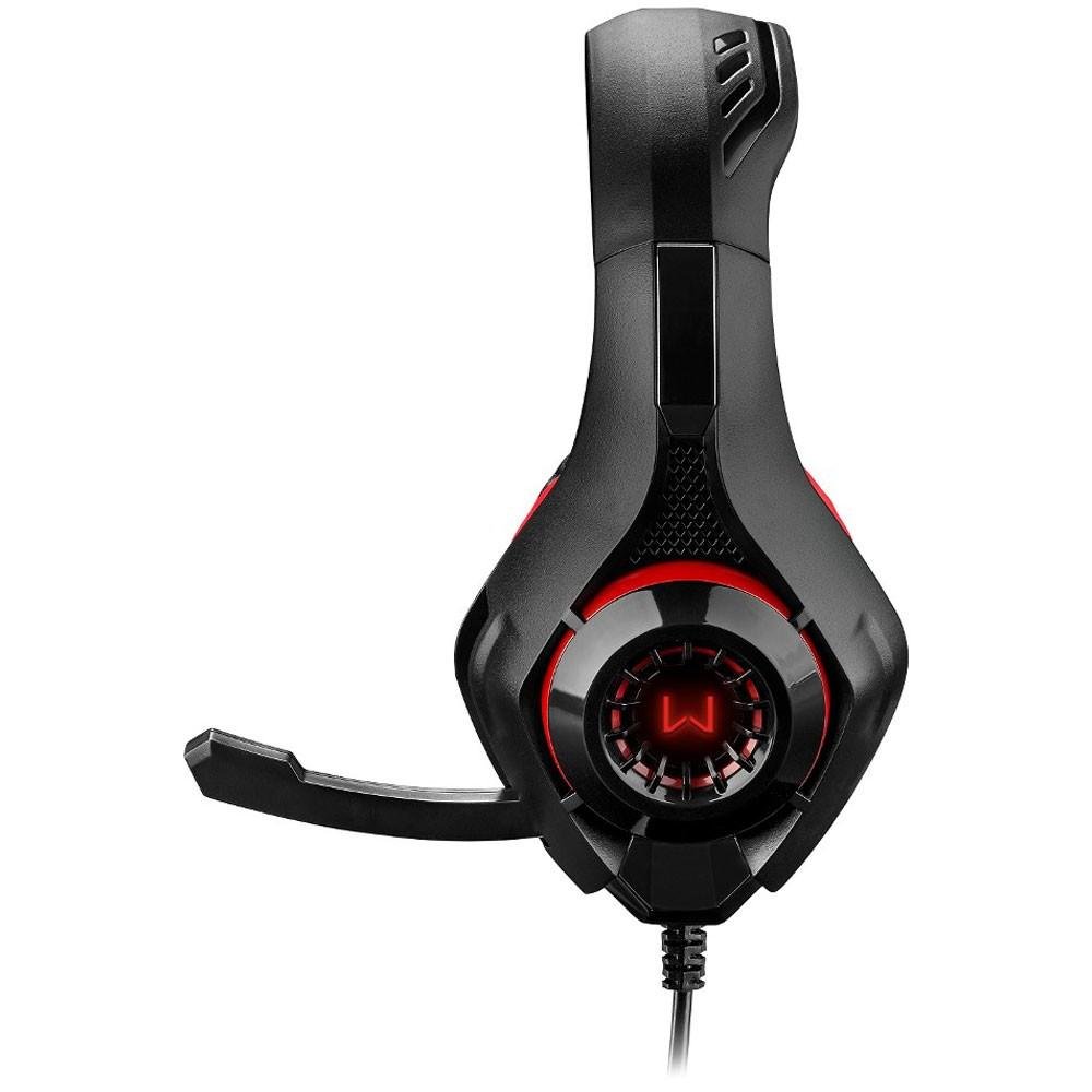 Headset Gamer Warrior, LED Vermelho, Drivers 40mm, P2, PC, Preto e Vermelho - PH219 Headset Gamer Warrior, LED Vermelho, Drivers 40mm, P2, PC, Preto e Vermelho - PH219